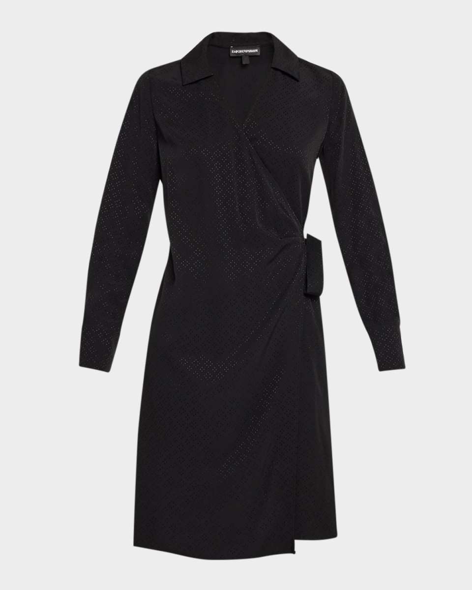 Diamond Jacquard Wrap Shirtdress